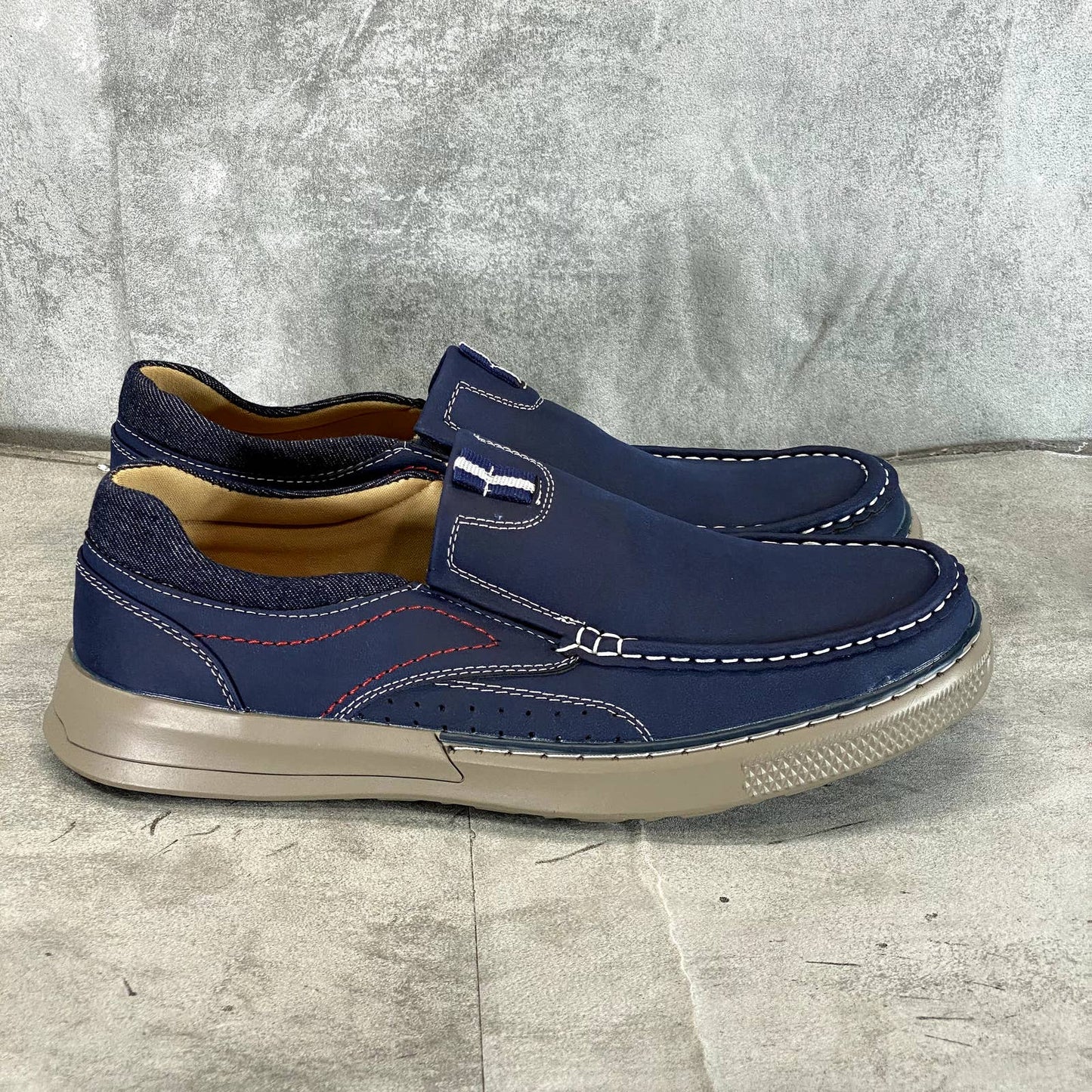 XRAY FOOTWEAR Men's Navy Faux-Leather Duane Slip-On Loafers SZ 8.5