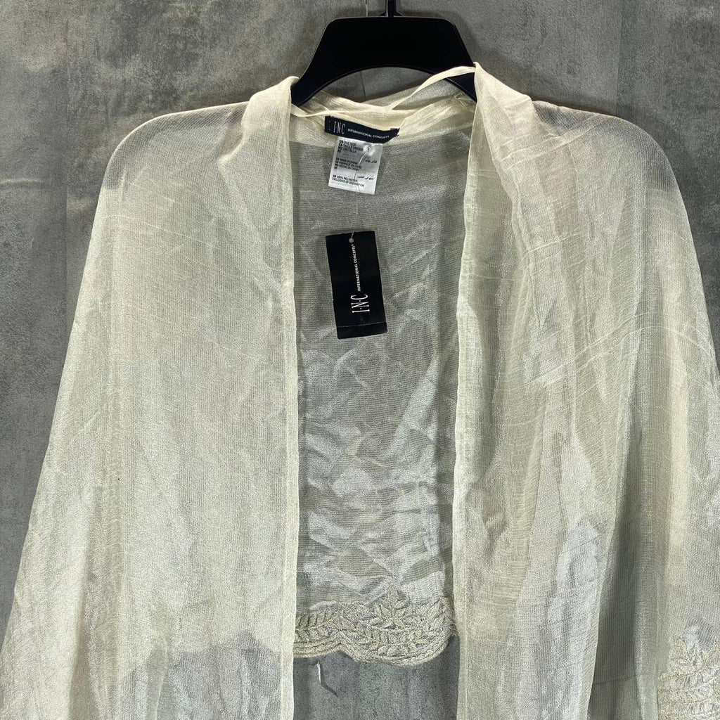 INC INTERNATIONAL CONCEPTS Women's Ivory Crescent Scalloped Wrap SZ OS