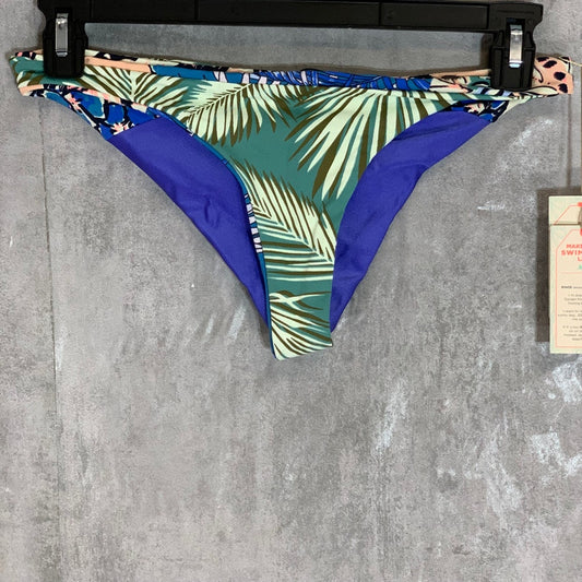 MAAJI Blue Oliveira Frills Low Rise Reversible Cheeky Bikini Bottom SZ L