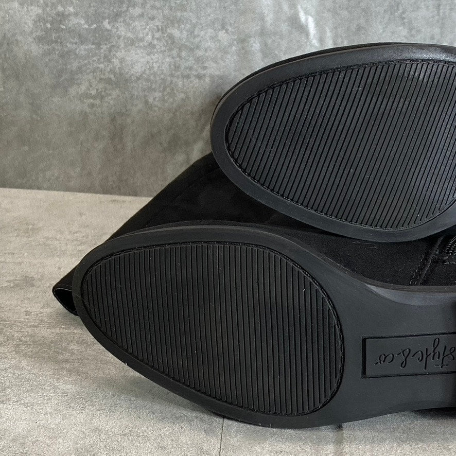 STYLE & CO Women's Black Kimmball Block-Heel Full Side-Zip Over-The-Knee Boots