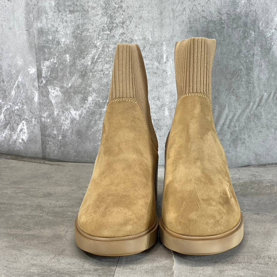 ANNE KLEIN iFlex Women's Dark Natural Faria Round-Toe Block-Heel Boots SZ 8.5