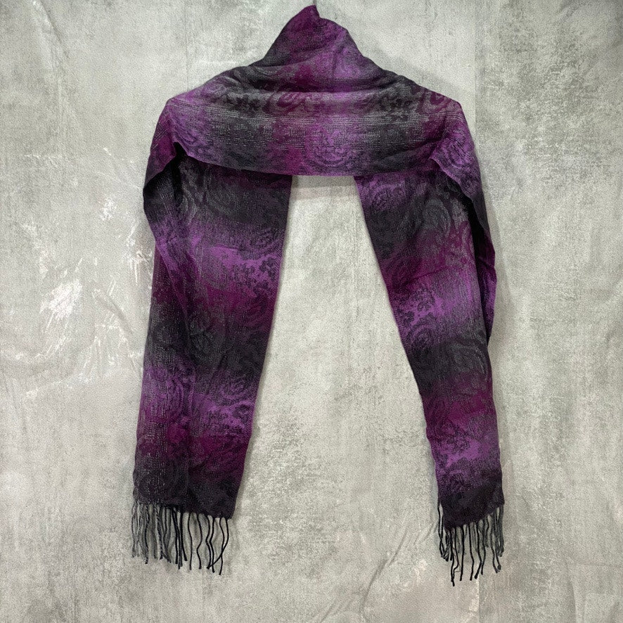 STEVE MADDEN Purple Mid Weight Ombre Paisley Muffler Scarf OS