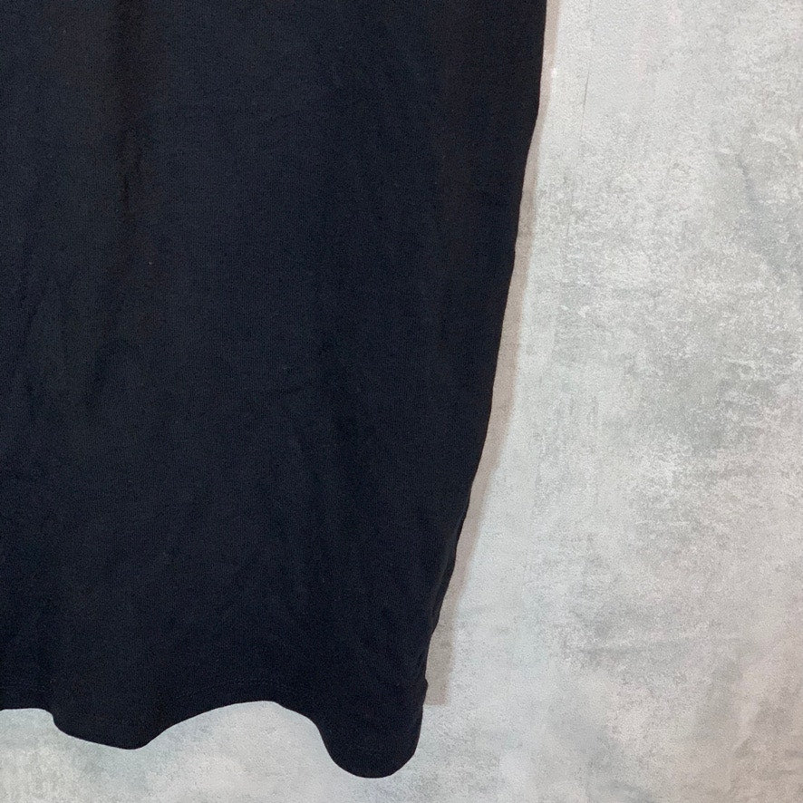 KAREN SCOTT Sport Women's Deep Black 3/4 Button-Shoulder Sleeve Pullover Dress SZ S