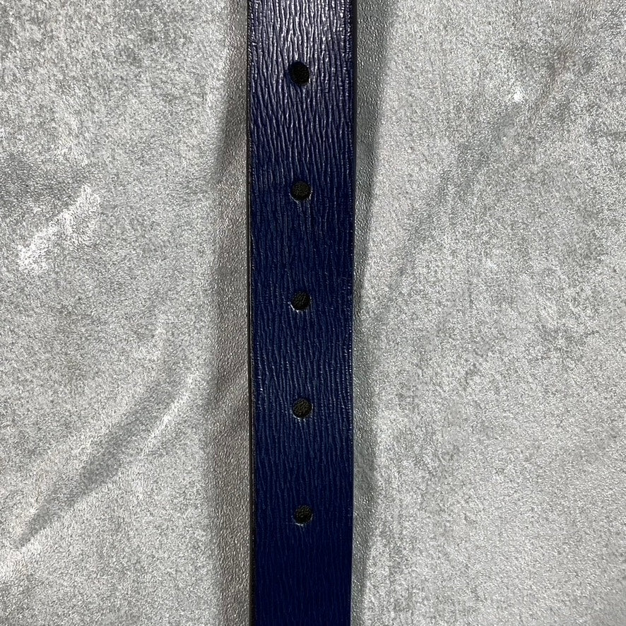 LAUREN RALPH LAUREN Women's Navy/Papay Saffiano To Smooth Reversible Belt SZ M