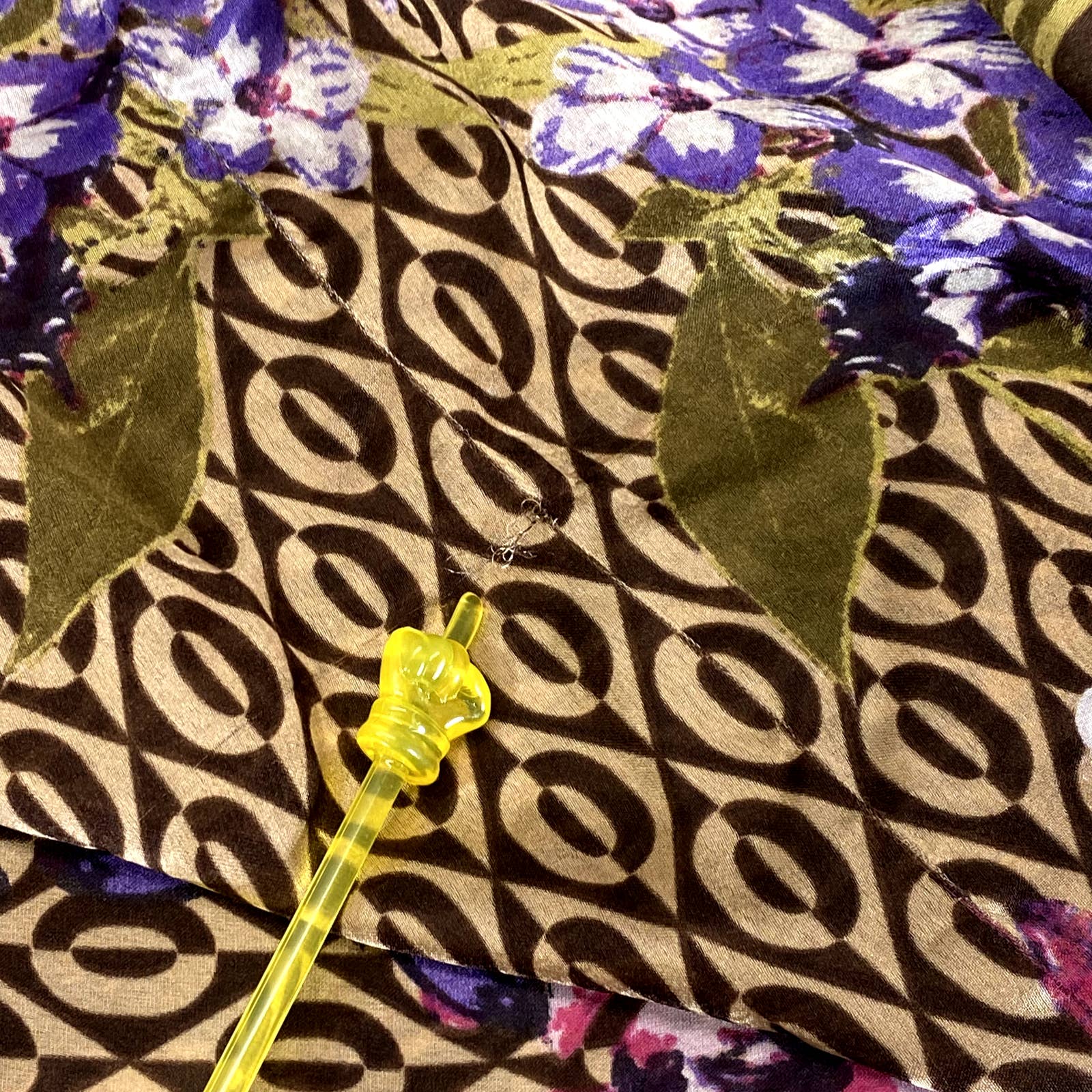 GIANI BERNINI Women's Brown Floral-Print Square Loop Scarf SZ OS