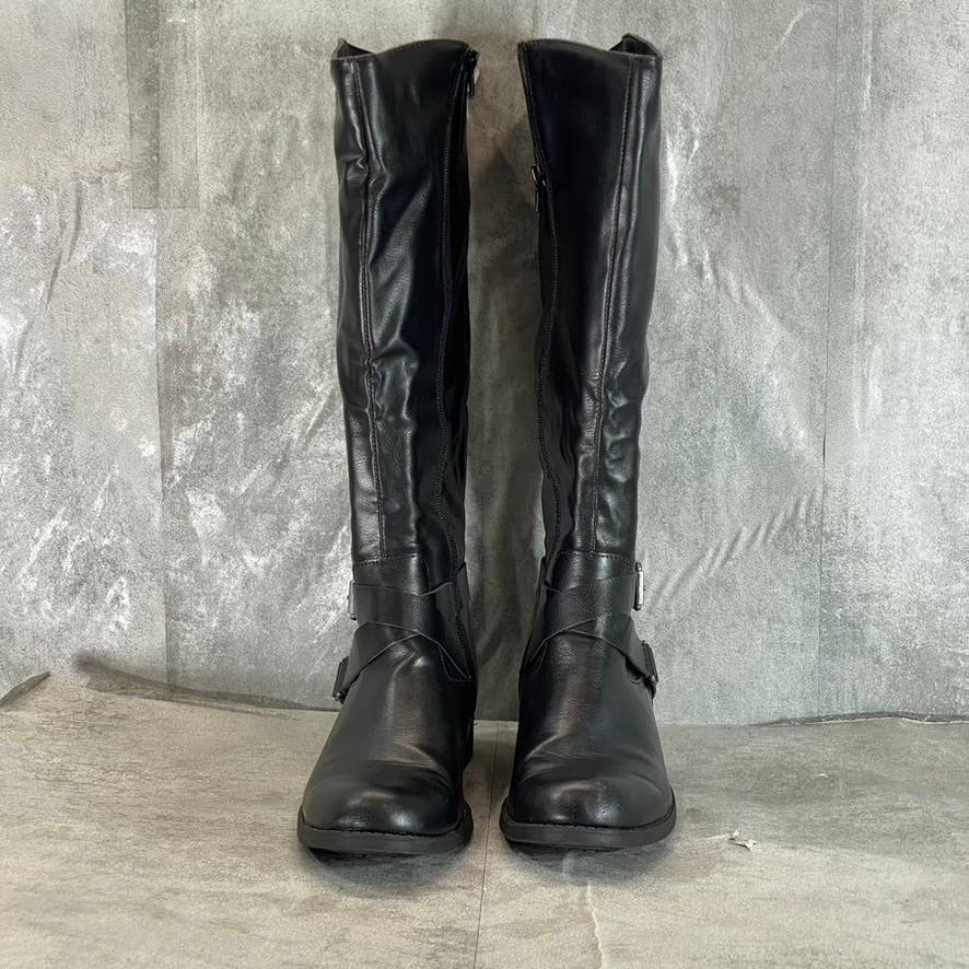 STYLE & CO Women's Black Marliee Full Side-Zip Round-Toe Tall Riding Boots SZ 8