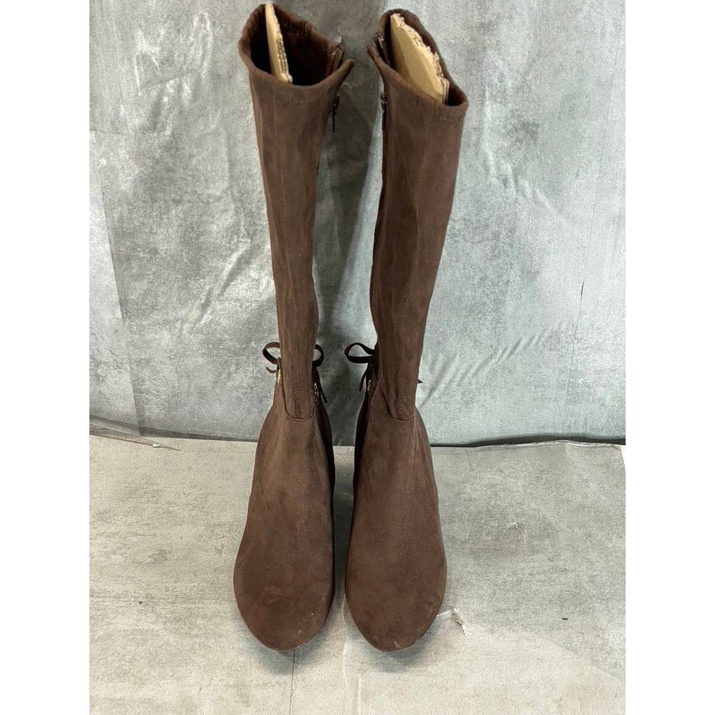 CHATRTER CLUB Women's Chocolate Jaccque Almond-Toe Block-Heel Tall Boots SZ 7