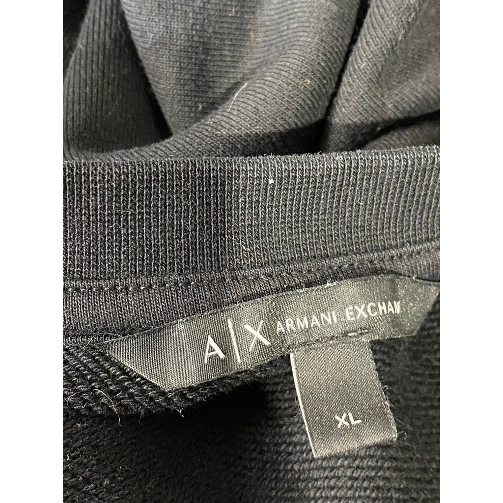 A|X ARMANI EXCHANGE Women's Black Striped Crewneck Pullover Sweatshirt SZ XL