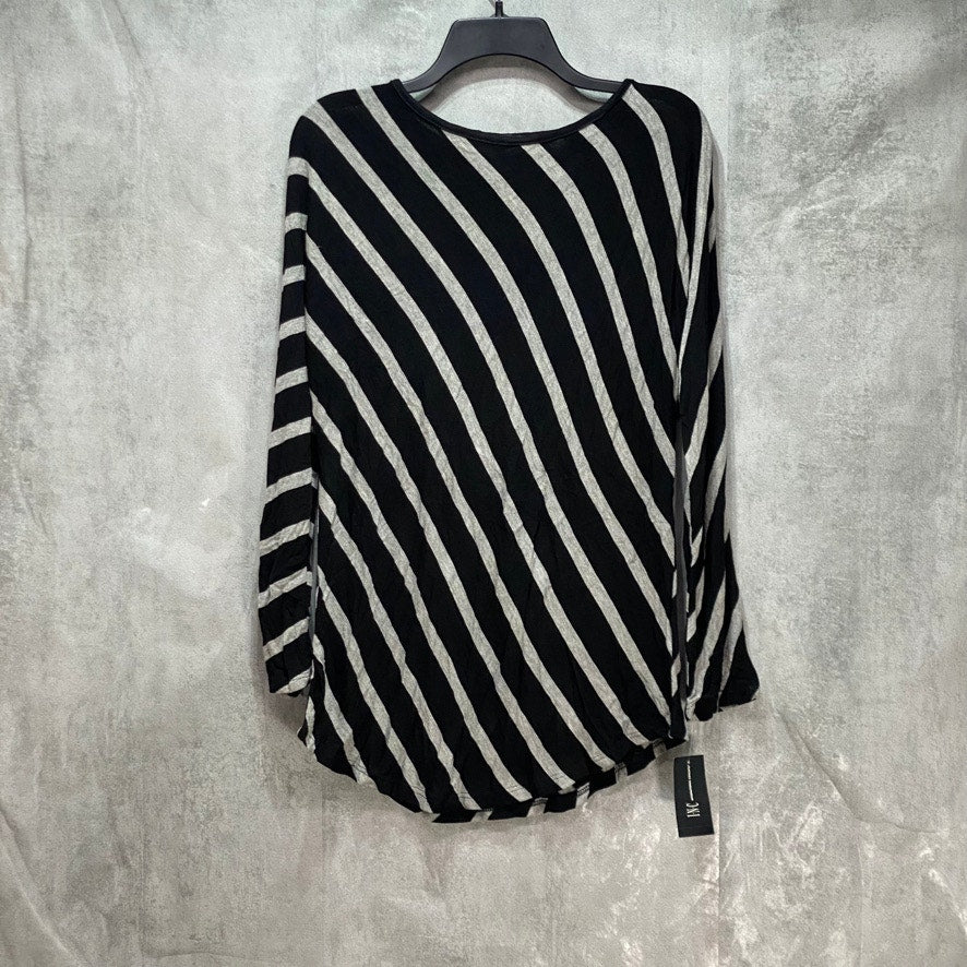 INC International Concepts Black Striped Dolman Long Sleeve Top SZ M