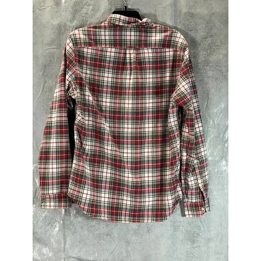 J.CREW Men's Red Plaid Slim Button-Up Long Sleeve Shirt SZ M