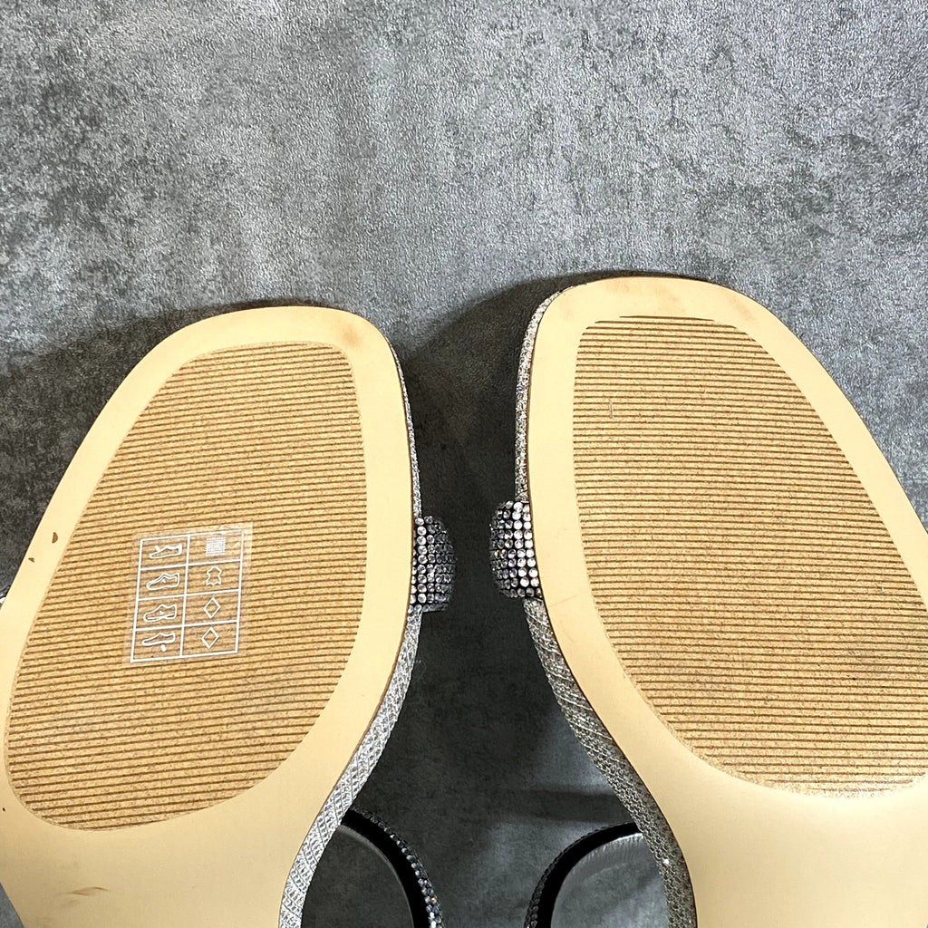 MICHAEL MICHAEL KORS Women's Silver Rhinestone Embellished Clara Dress Sandals