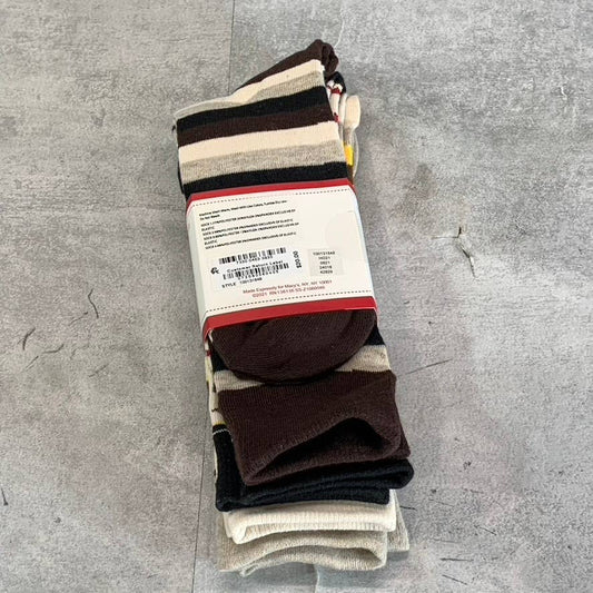 Club Room Men's Tan/Brown Holiday 4-Pack Crew Socks SZ 8-13