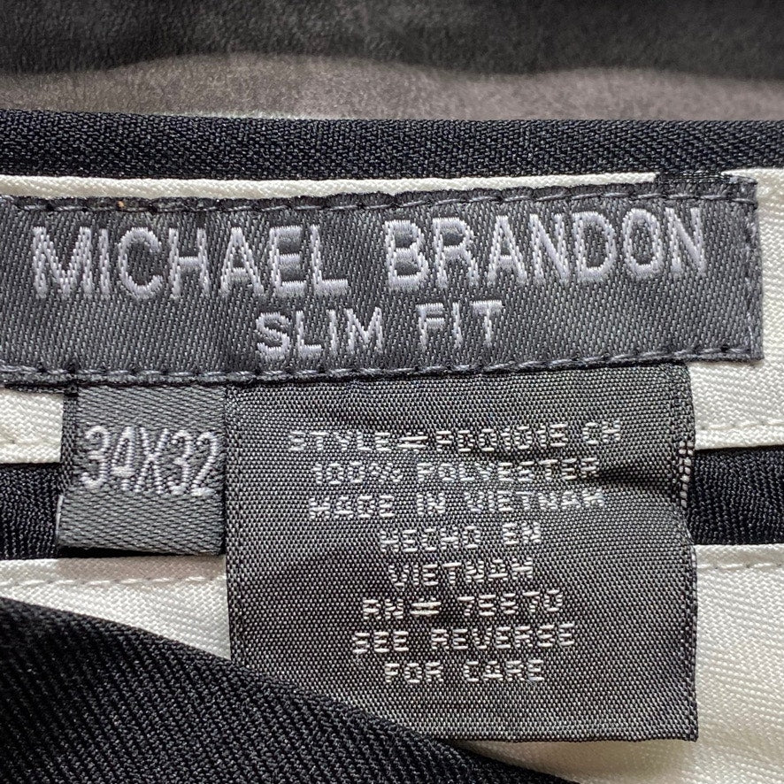 MICHAEL BRANDON Black Slim-Fit Dress Pants SZ 34X32