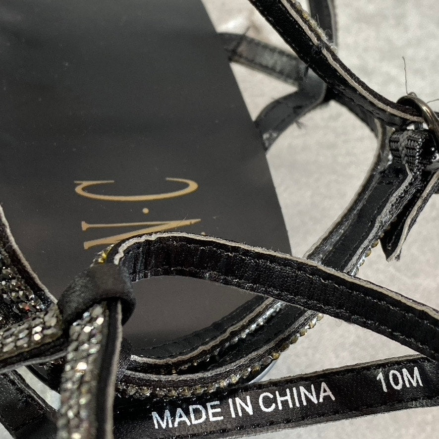 INC INTERNATIONAL CONCEPTS Bling Madge Strappy Almond-Toe Wedge Sandals SZ 10