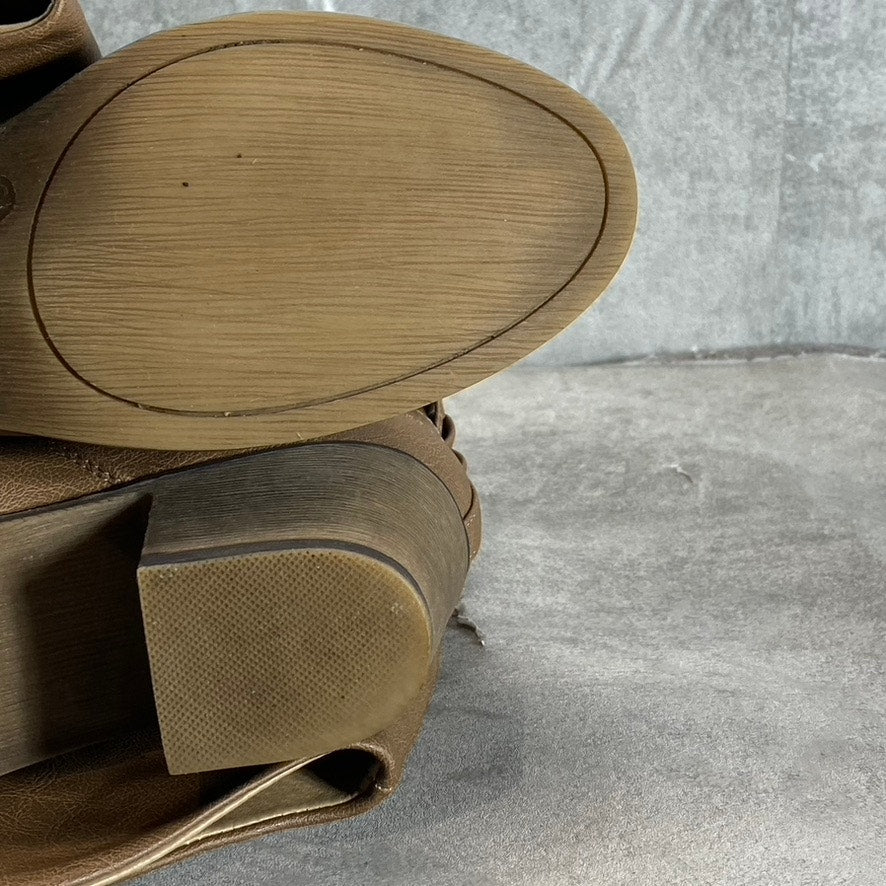 JOURNEE COLLECTION Women's Taupe Late Knee-High Block-Heel Boots SZ 6.5