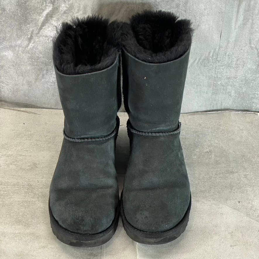 UGG Women's Black Bailey Bow II Slip-On Mid-Calf Pull-On Boots SZ 9