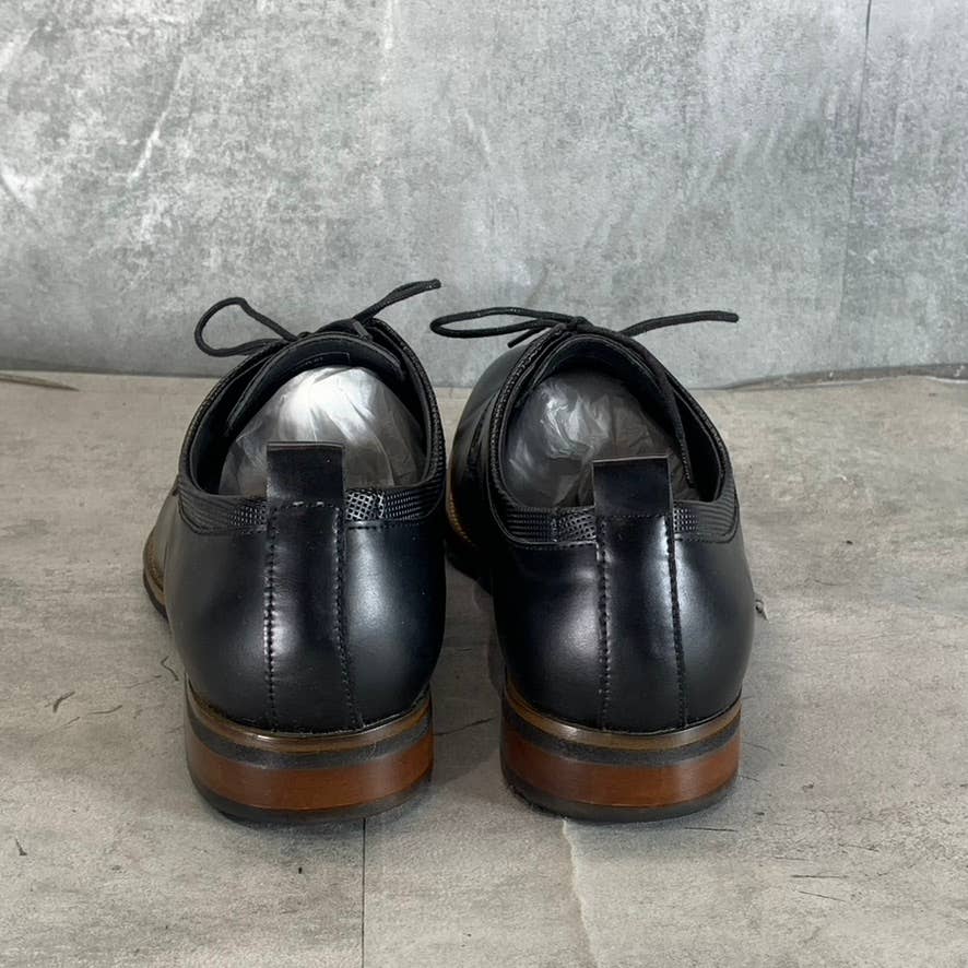 ASTON MARC Men's Black Faux Leather Premier Lace-Up Dress Shoes SZ 9