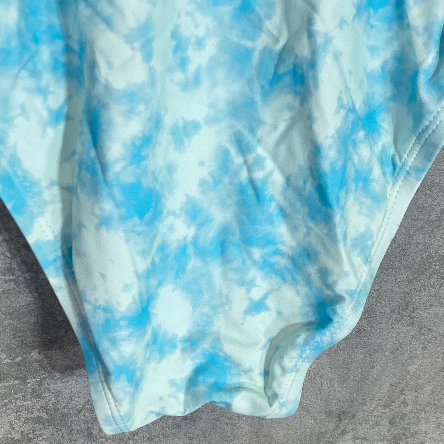 VICIOUS YOUNG BABES Light Blue Tie-Dye Front Cutout Tie-Dye One-Piece Swimsuit SZ M