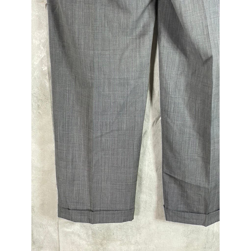 BROOKS BROTHERS Men's 1818 Gray Plaid Pleated Pants SZ 33