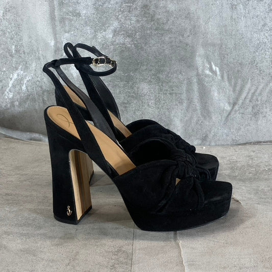 SAM EDELMAN Women's Black Kristen Knotted Ankle-Strap Platform Sandals SZ 9