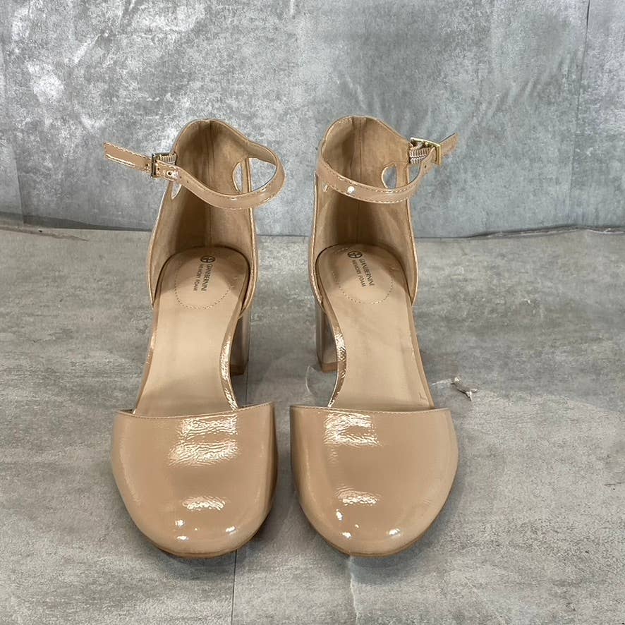 GIANI BERNINI Women's Nude Patent Izzee Memory Foam Two-Piece Pumps SZ 9