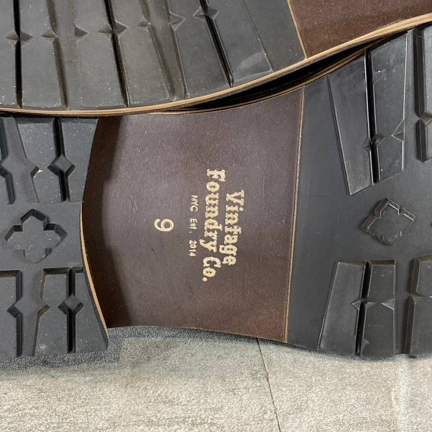 VINTAGE FOUNDRY CO. Men's Black Leather Titus Lace-Up Ankle Boots SZ 9