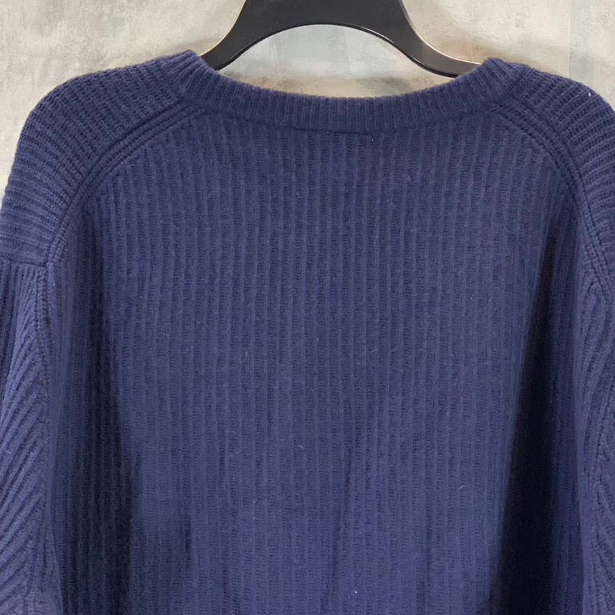 LACOSTE Men's Navy Blue Crewneck Classic-Fit Ribbed Long-Sleeve Sweater SZ 3XL