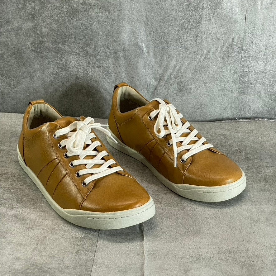 SOFTWALK Women's Camel Leather Athens Round-Toe Lace-Up Sneakers SZ 9