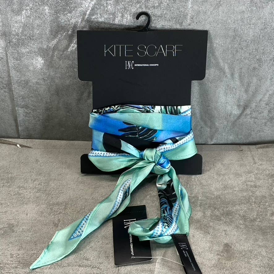 INC INTERNATIONAL CONCEPTS Women's Turquoise Palm-Print Kite Scarf SZ OS
