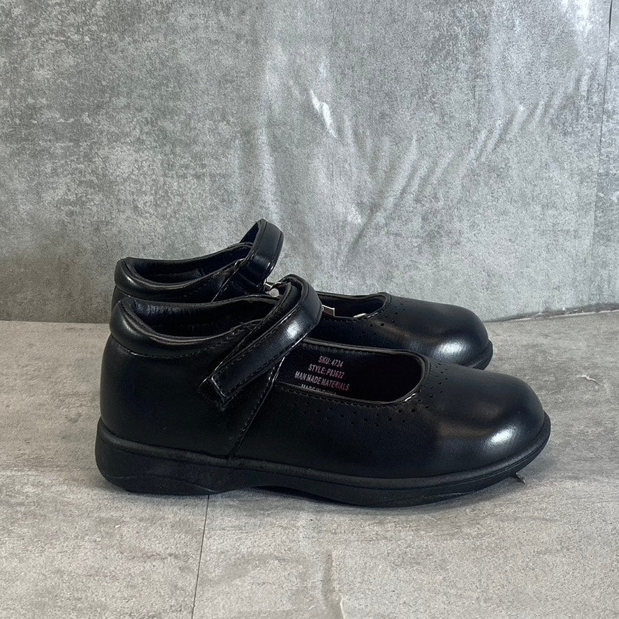 PETALIA Little Girl's Black Round-Toe Slip-On School Shoes SZ 11