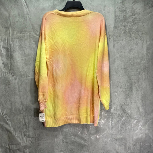 INC INTENATIONAL CONCEPTS Yellow Soft Ombre V-Neck Pullover SZ L