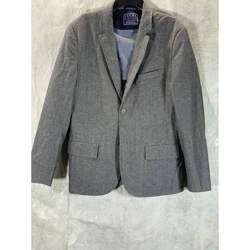 JACHS NEW YORK Men's Gray Classic-Fit Two-Button Blazer SZ NA