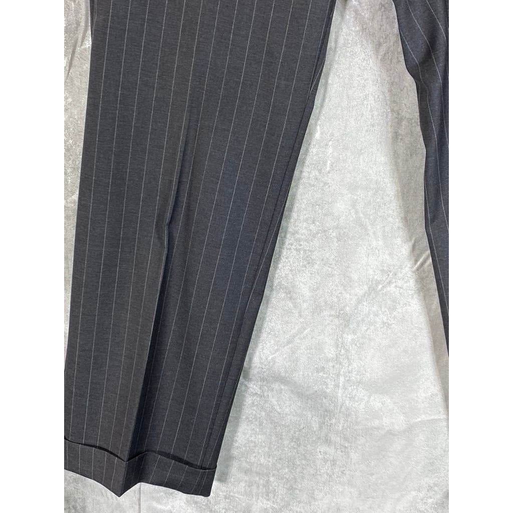 GIORGIO ARMANI Men's Charcoal Pinstripe Flat-Front Pants SZ 54(US 38R)