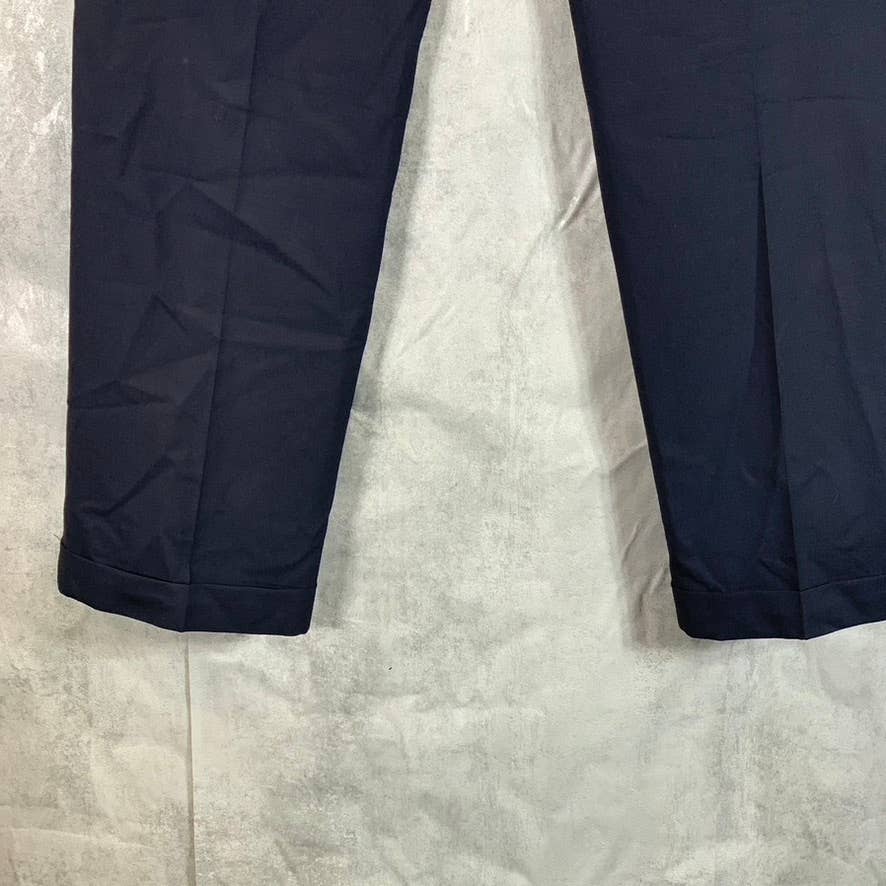 LAUREN RALPH LAUREN Men's Navy Total Comfort Pleated Wool Dress Pants SZ 36X32