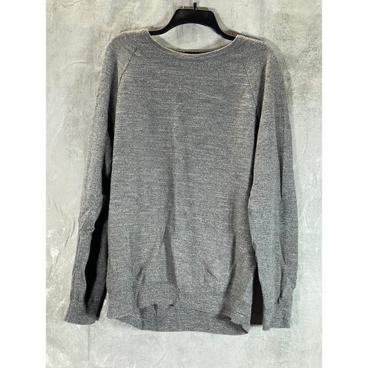 J.CREW Men's Heathered Dark Grey Crewneck Slim Long Sleeve Pullover Sweater SZXL