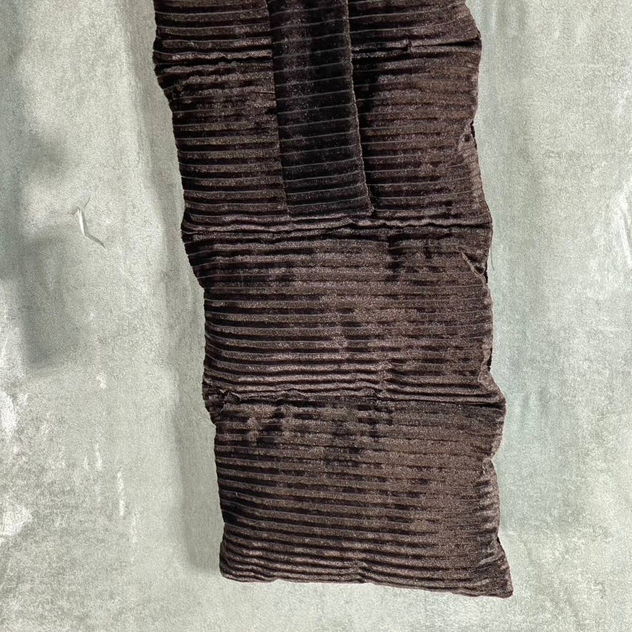 STEVE MADDEN Women's Brown Pull-Through Ribbed Velvet Puffer Scarf SZ OS