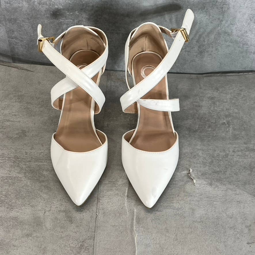 JOURNEE COLLECTION Women's White Wide Riva Pointed-Toe Pumps SZ 6.5