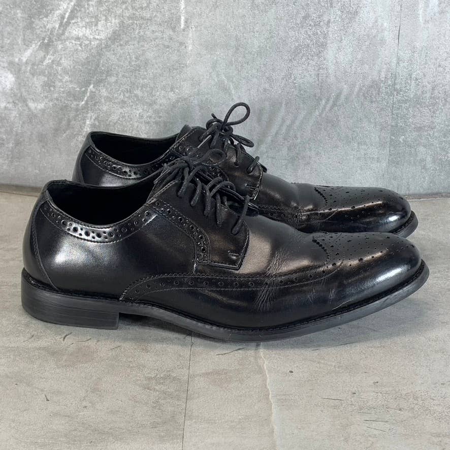 STACY ADAMS Men's Wide Width Black Garrison Wing-Tip Lace-Up Oxford SZ 10.5W