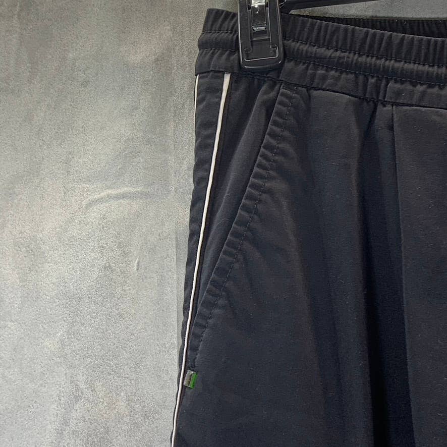 BOSS HUGO BOSS Men's Black Striped Tapered-Fit Stretch Pull-On Track Pants SZ XL