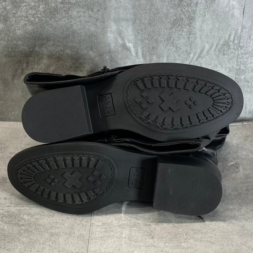 STYLE & CO Women's Black Marliee Full Side-Zip Round-Toe Tall Riding Boots SZ7.5