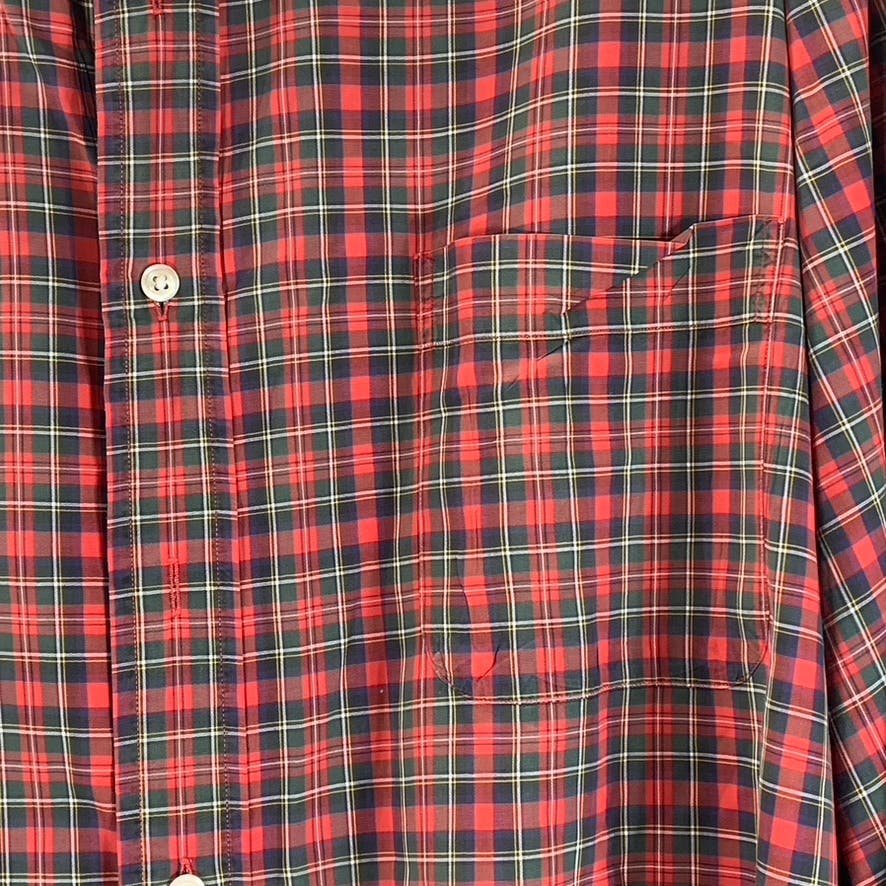 BROOKS BROTHERS Men's Red/Green Checkered Button-Up Long Sleeve Dress Shirt SZ17