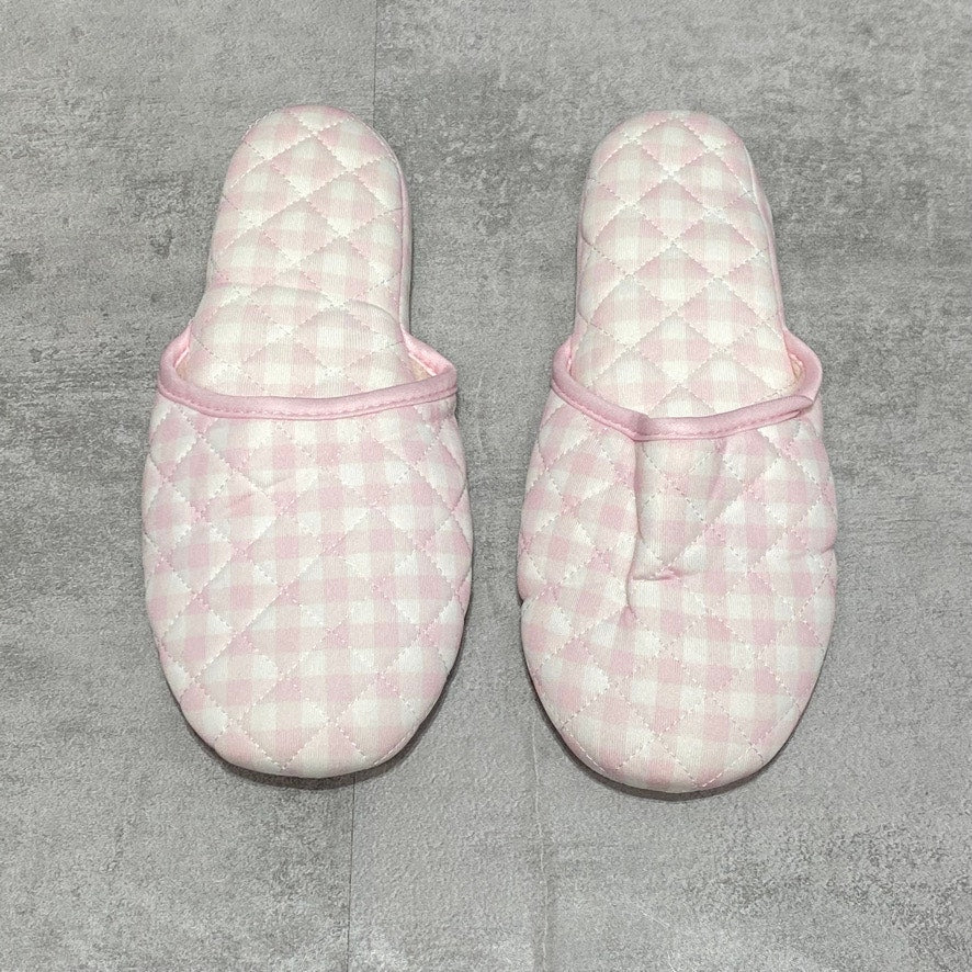 CHARTER CLUB Pink Quilted Gingham Clog Slippers SZ S (5-6)