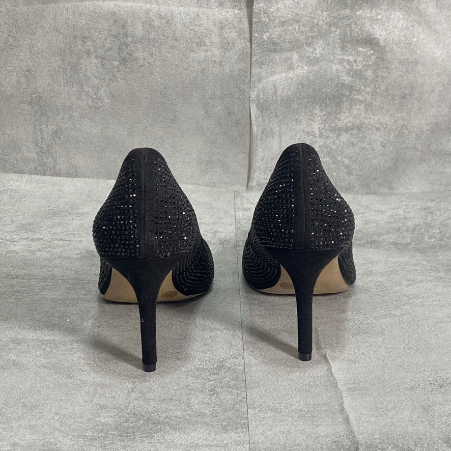 INC INTERNATIONAL CONCEPTS Black Bling Zitah Embellished Pointed-Toe Pumps SZ 7