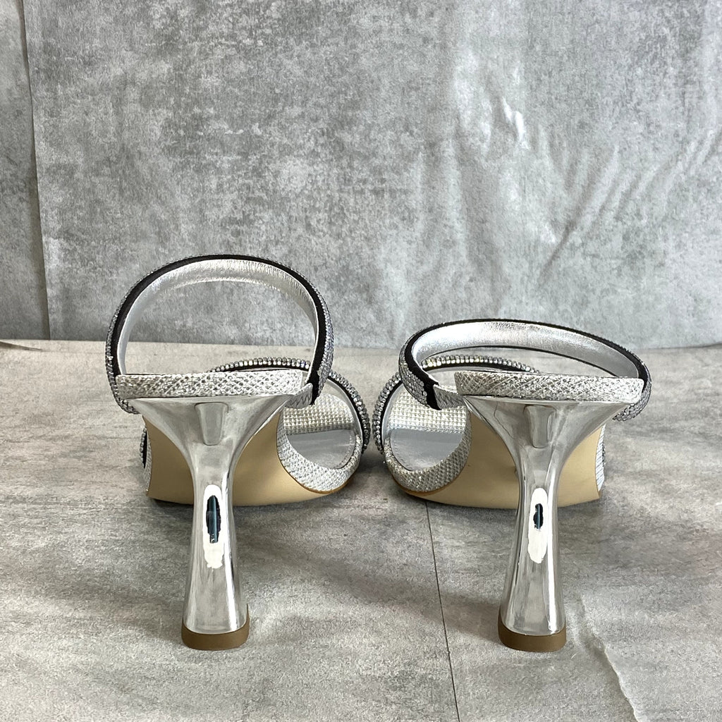 MICHAEL MICHAEL KORS Women's Silver Rhinestone Embellished Clara Dress Sandals