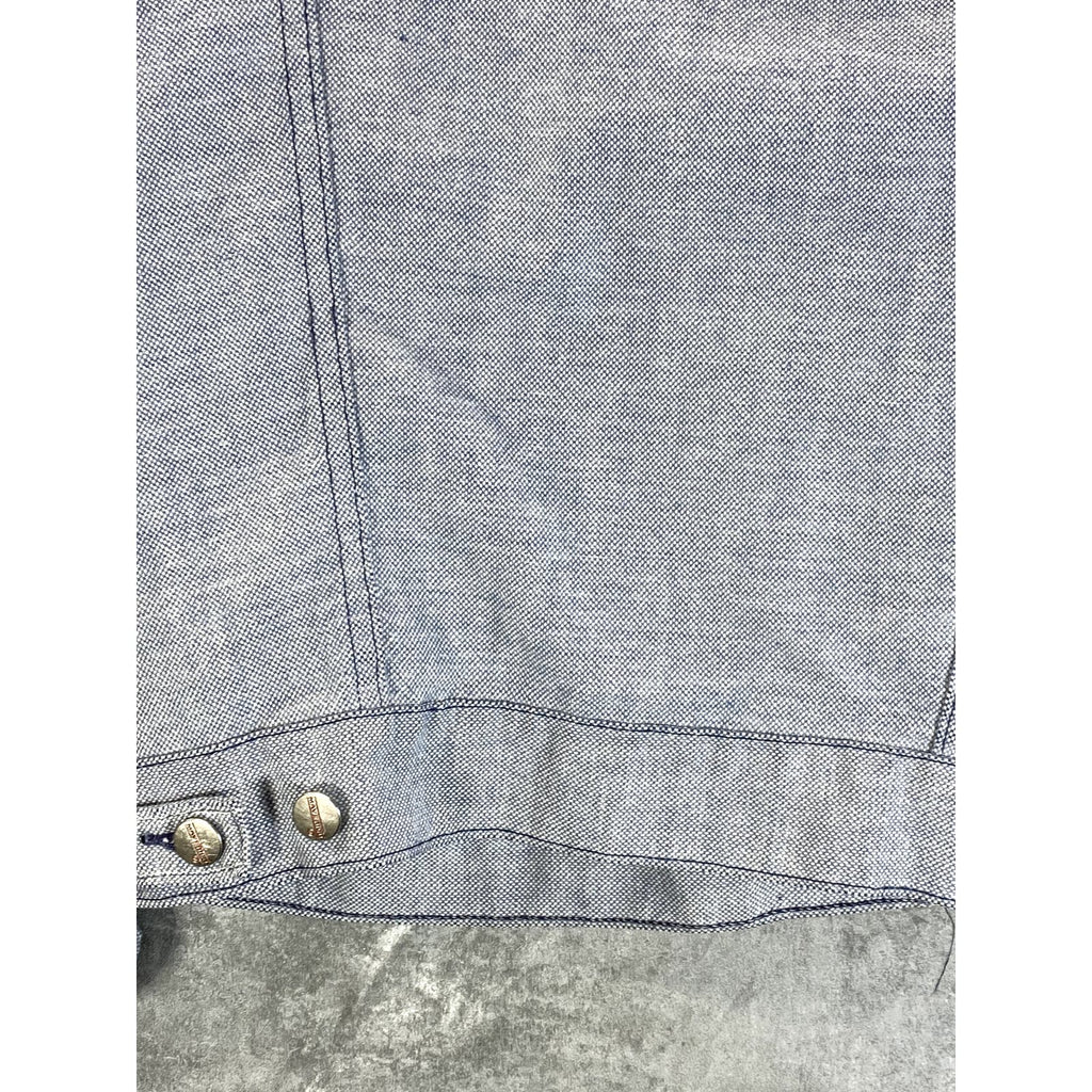 MAVERICK BLUE BELL Men's Vintage Light Blue Textured Button-Up Denim Jacket SZ44