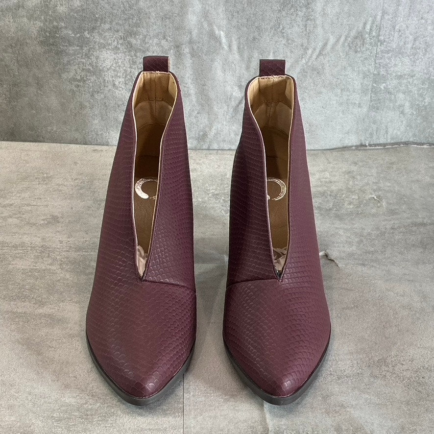 JOURNEE COLLECTION Women's Wine Bellamy Pointed-Toe Slip-On Block-Heel Booties
