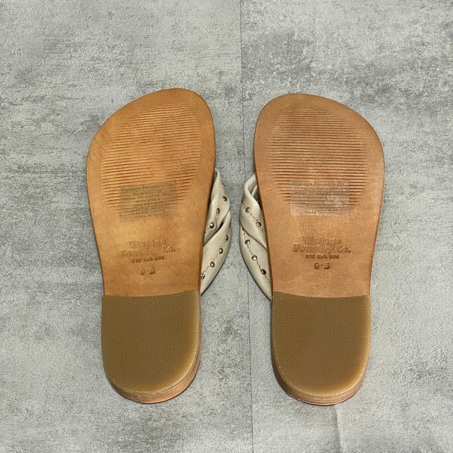 VINTAGE FOUNDRY CO Off White Hera Thong Sandals SZ 8.5