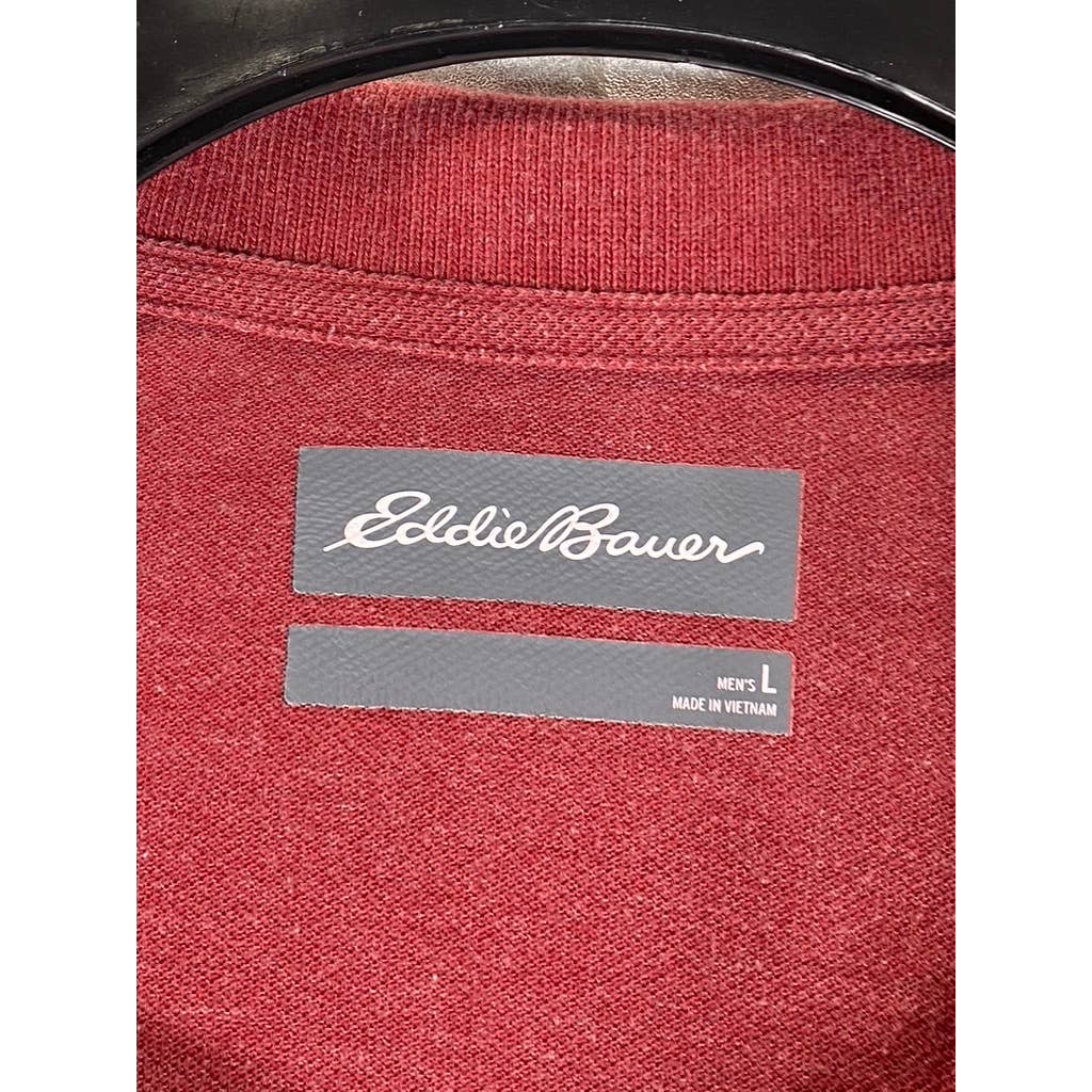 EDDIE BAUER Men's Red Classic Short-Sleeve Polo Shirt SZ L