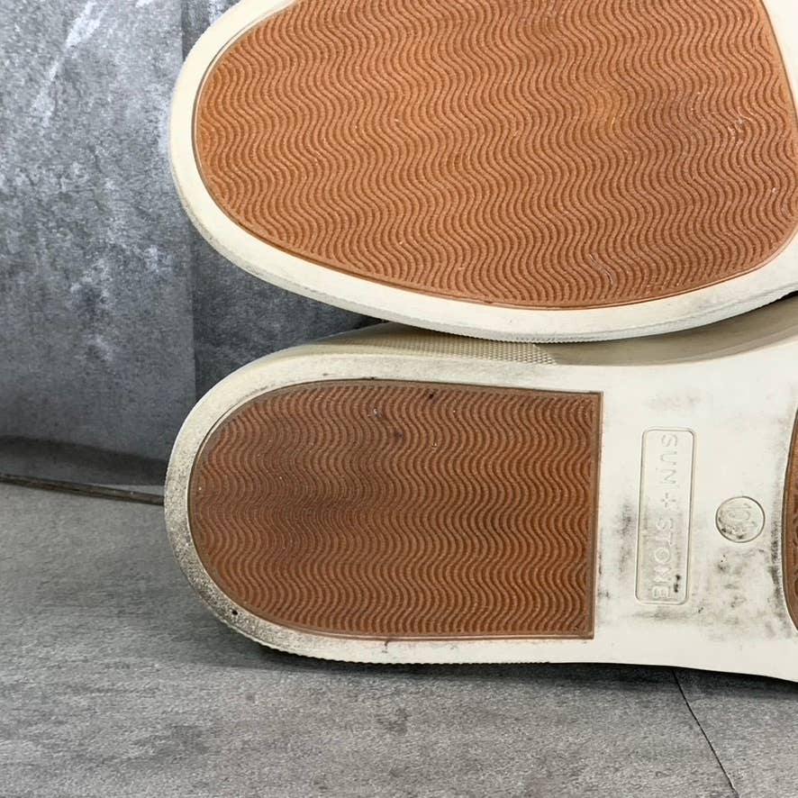 SUN+STONE Men's White Kiva Lace-Up Core Sneakers SZ 10.5