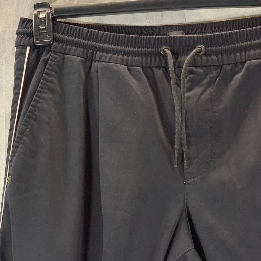 BOSS HUGO BOSS Men's Black Striped Tapered-Fit Stretch Pull-On Track Pants SZ XL